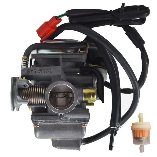 munirater 24mm Motorcycle Carburetor With Electric Choke Replacement for GY6 150cc Mopeds Scooters ATVs