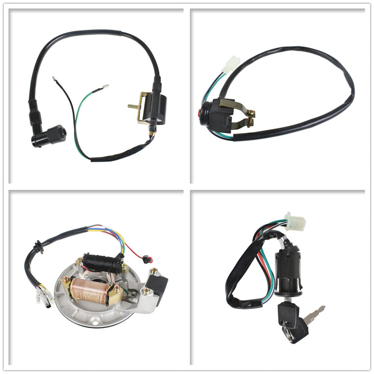 munirater Black Wiring Harness Ignition Coil CDI Magneto Stator Replacement for 50-140cc Dirt Pit Bike ATV