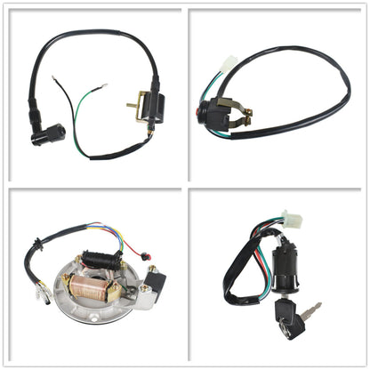 munirater Black Wiring Harness Ignition Coil CDI Magneto Stator Replacement for 50-140cc Dirt Pit Bike ATV