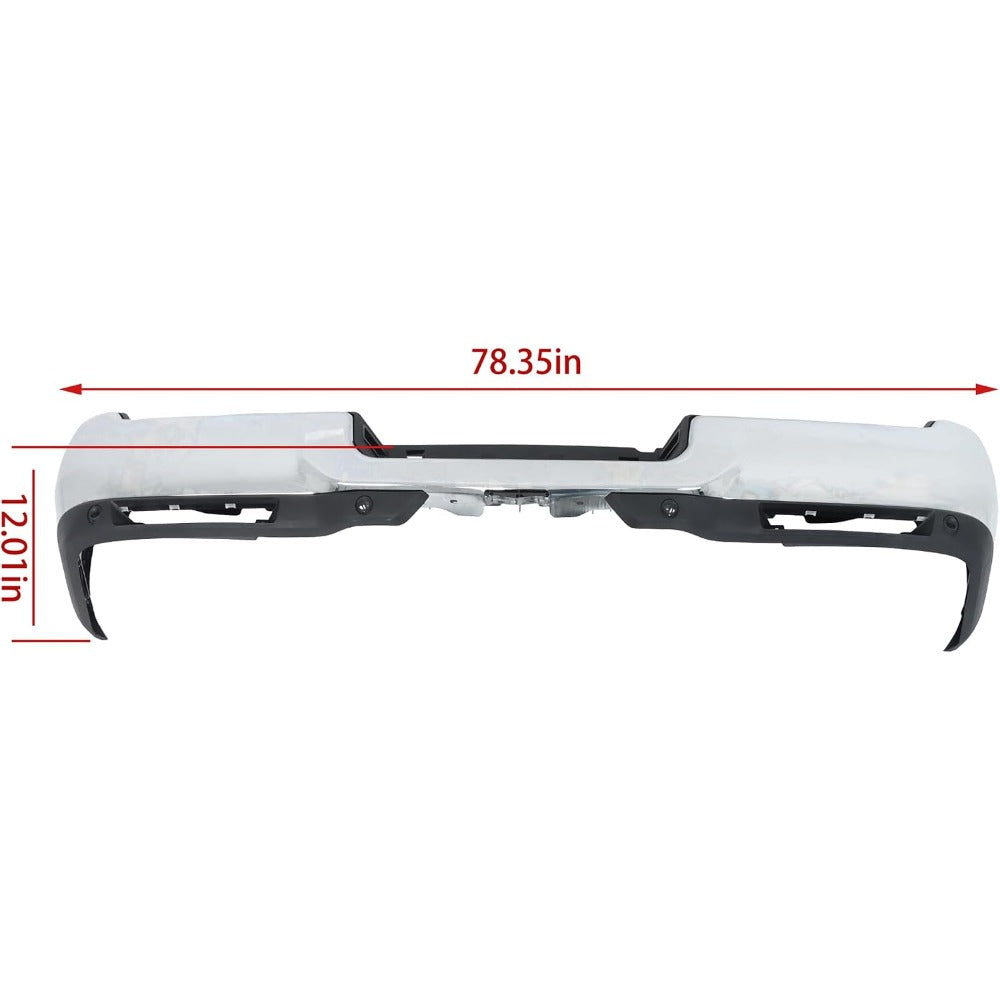 Chrome Rear Step Bumper for Ram 2500 2019-2024, with Sensor and Light Openings, CH1103185