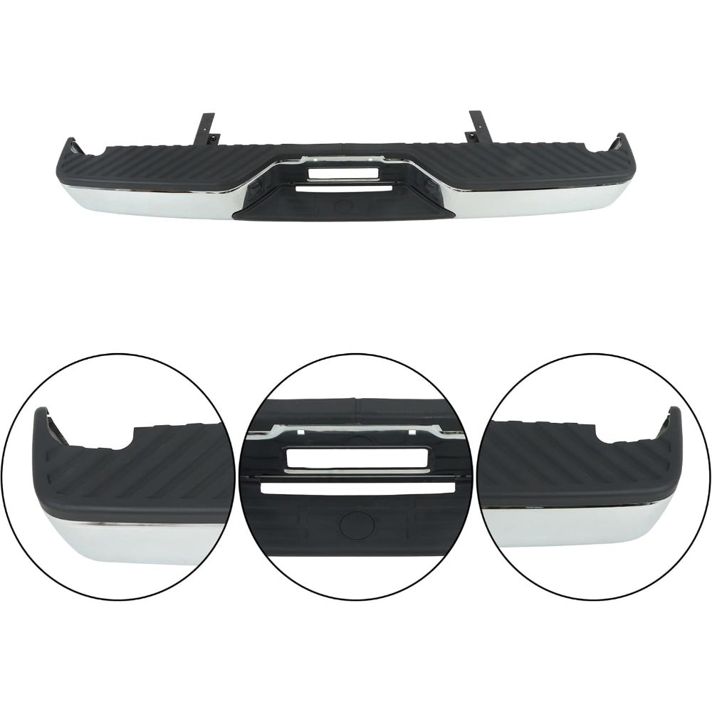 Chrome Steel Rear Step Bumper for Nissan Titan 2004-2015, NI1103109