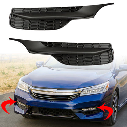 munirater 2-Pack Front Bumper Fog Light Cover Left and Right Side Replacement for 2016-2017 Honda Accord