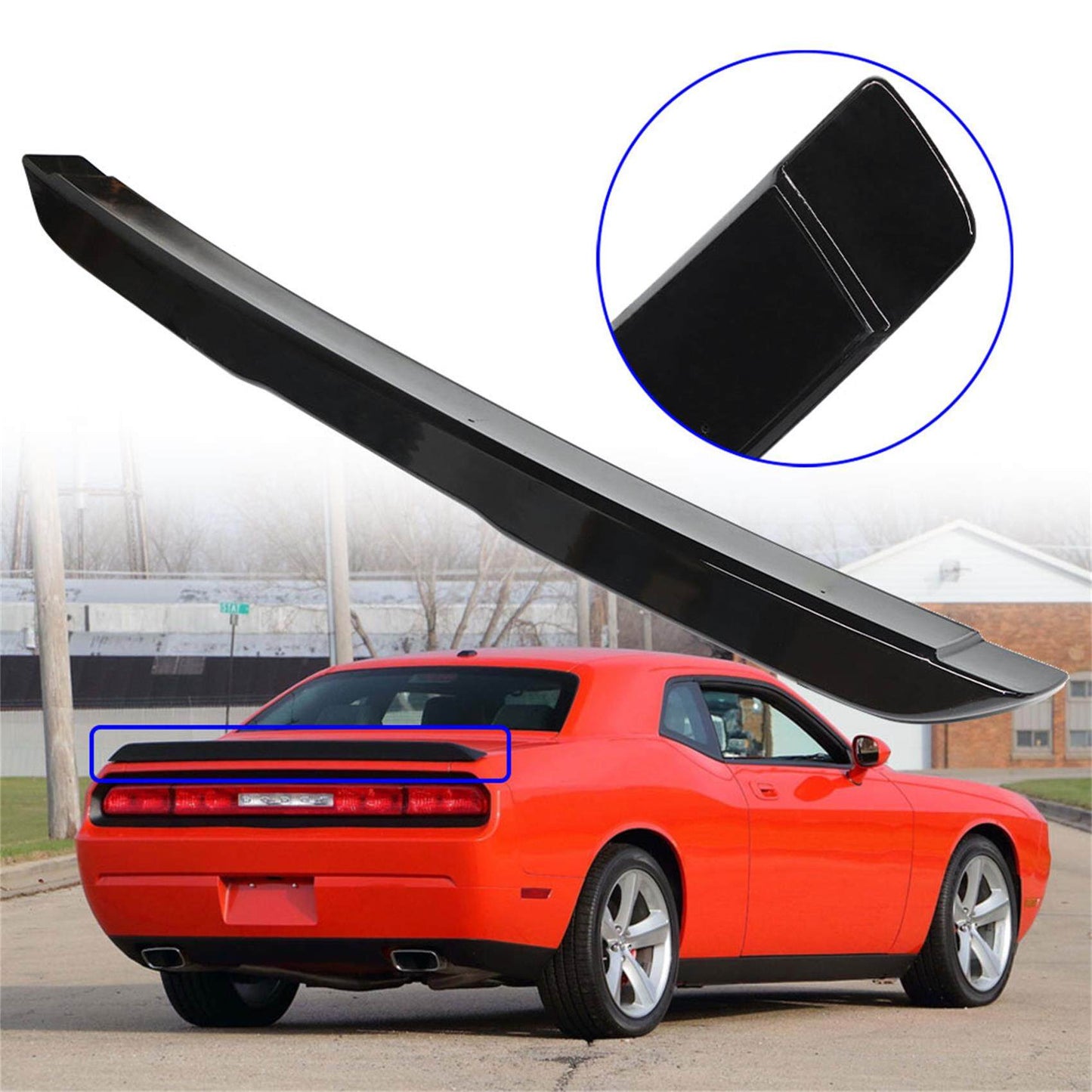 munirater Rear Trunk Spoiler Wing Glossy Black ABS Plastic Replacement for 2008 2009 2010 2011 2012 2013 2014 2015 2016 2017 2018 Challenger