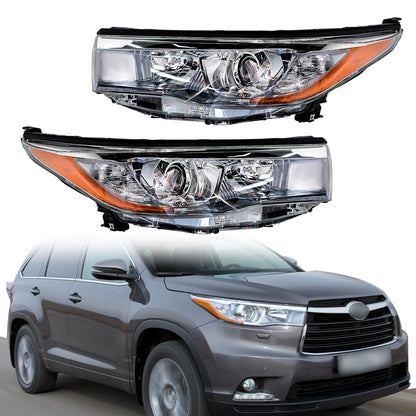 munirater Headlight Assembly Replacement for 2014-2016 Highlander Driver Left and Passenger Right Side 811500E250 811100E250