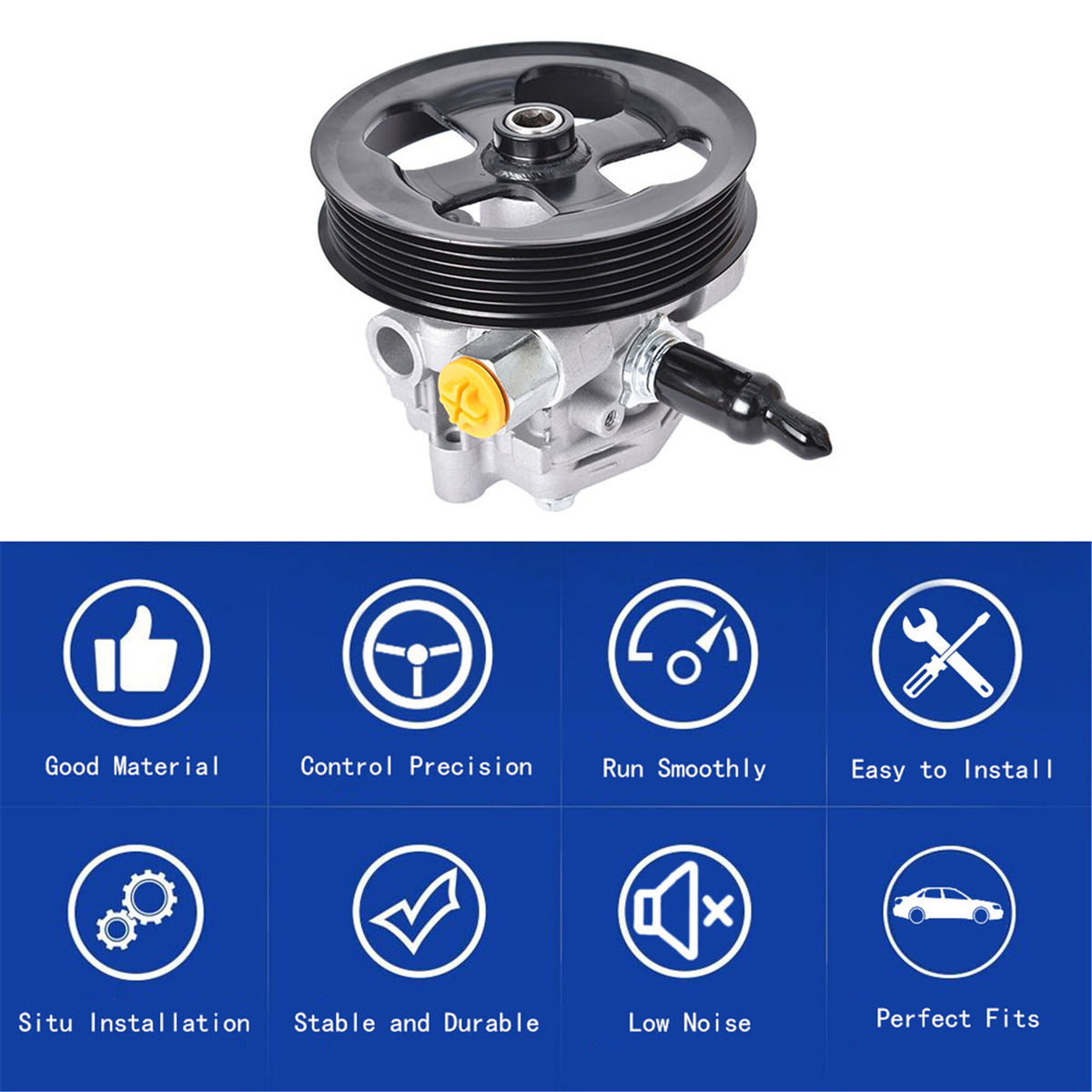 munirater Power Steering Pump with Pulley Replacement for 2011-2014 200, 2007-2010 Cirrus, 2007-2010 Sebring, 2008-2014 Avenger, 2009-2015 Journey