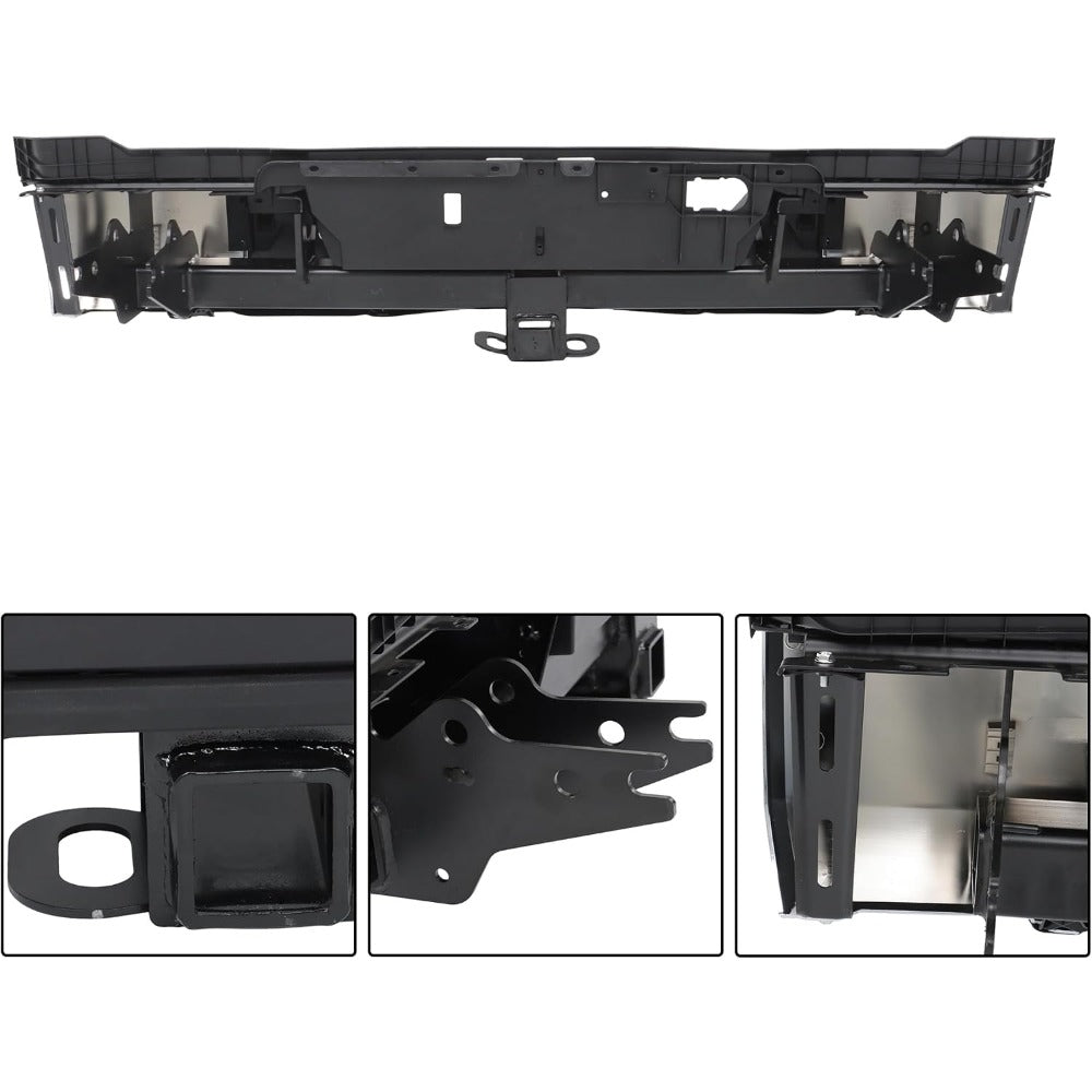 Chrome Rear Step Bumper for Toyota Tundra 2022-2024, with Sensor Holes, for Tow-Hitch Models, TO1103148
