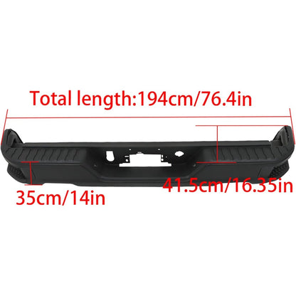Primed Rear Step Bumper Assembly for Chevrolet Silverado 1500 & GMC Sierra 1500 2019-2023, without Sensor Holes