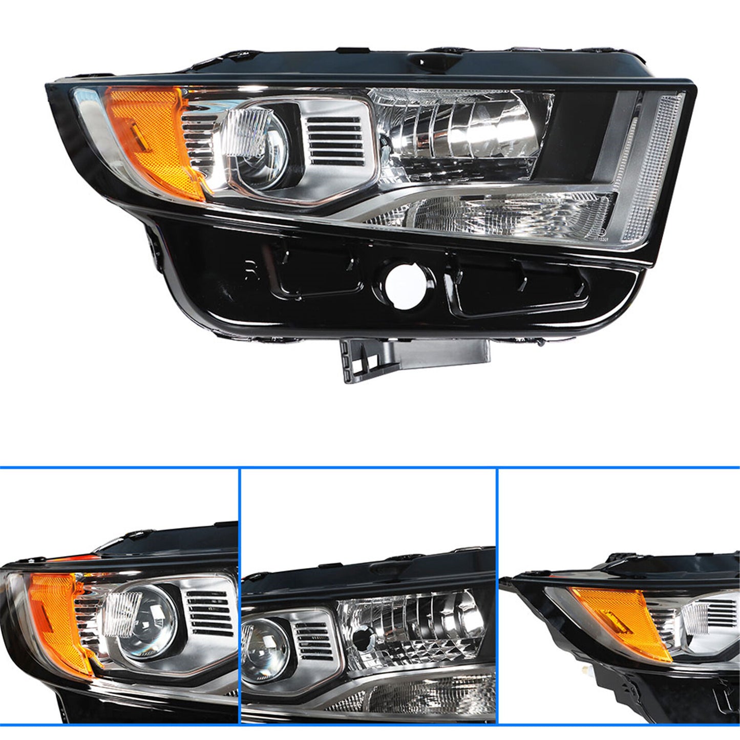 munirater Right&Left Headlights For 2015-2018 Ford Edge Chrome Halogen Headlamps