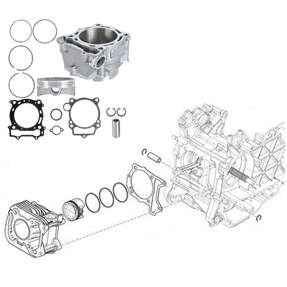 munirater Cylinder Piston Kit Replacement for Yamaha YFZ450 Stock Bore 95mm 2004-2009 5TA - 11311-12 - 00