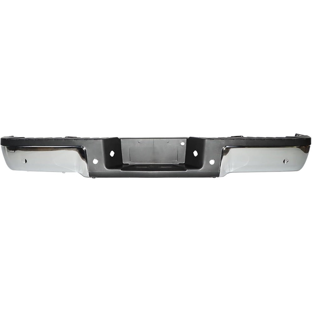 Chrome Rear Step Bumper Assembly for Ford F-150 2009-2014, with Sensor Holes