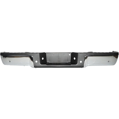 Chrome Rear Step Bumper Assembly for Ford F-150 2009-2014, with Sensor Holes