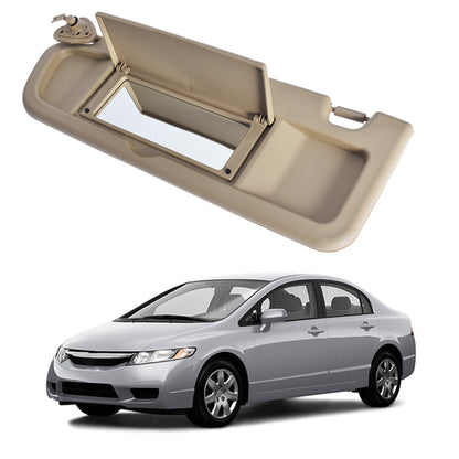 munirater Left Driver Side Beige Sun Visor Replacement for 2006-2011 Honda Civic 83280-SNA-A01ZB