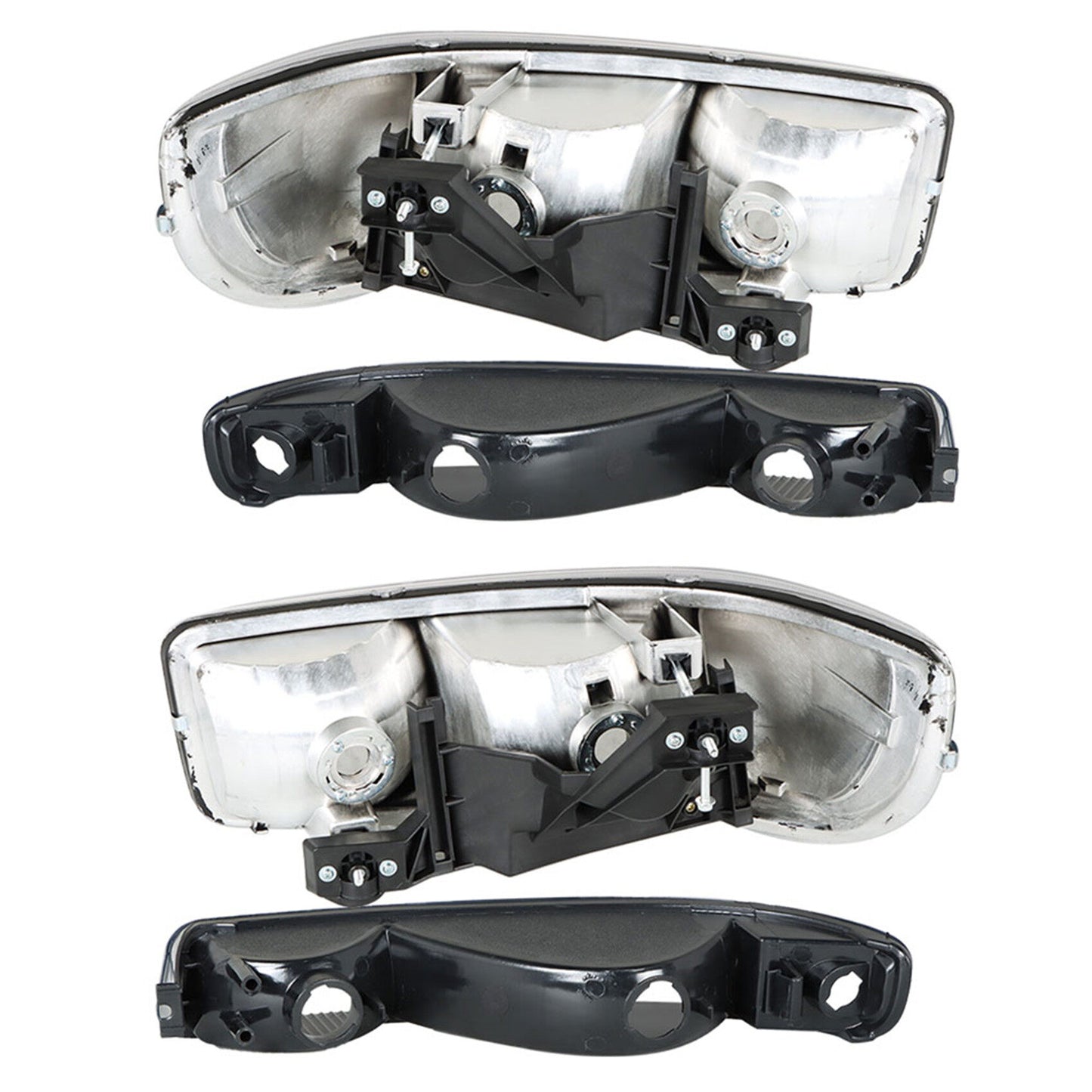 munirater Headlight For 1999-07 GMC Sierra 1500&2000-06 Yukon Black Housing RH+LH