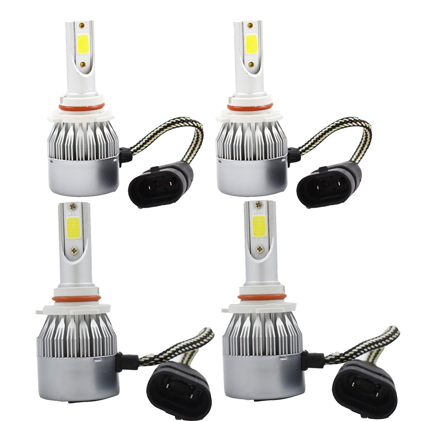 munirater 4-Pack 9005 & 9006 Combo High/Low Beam LED Headlight Bulbs 6000K White