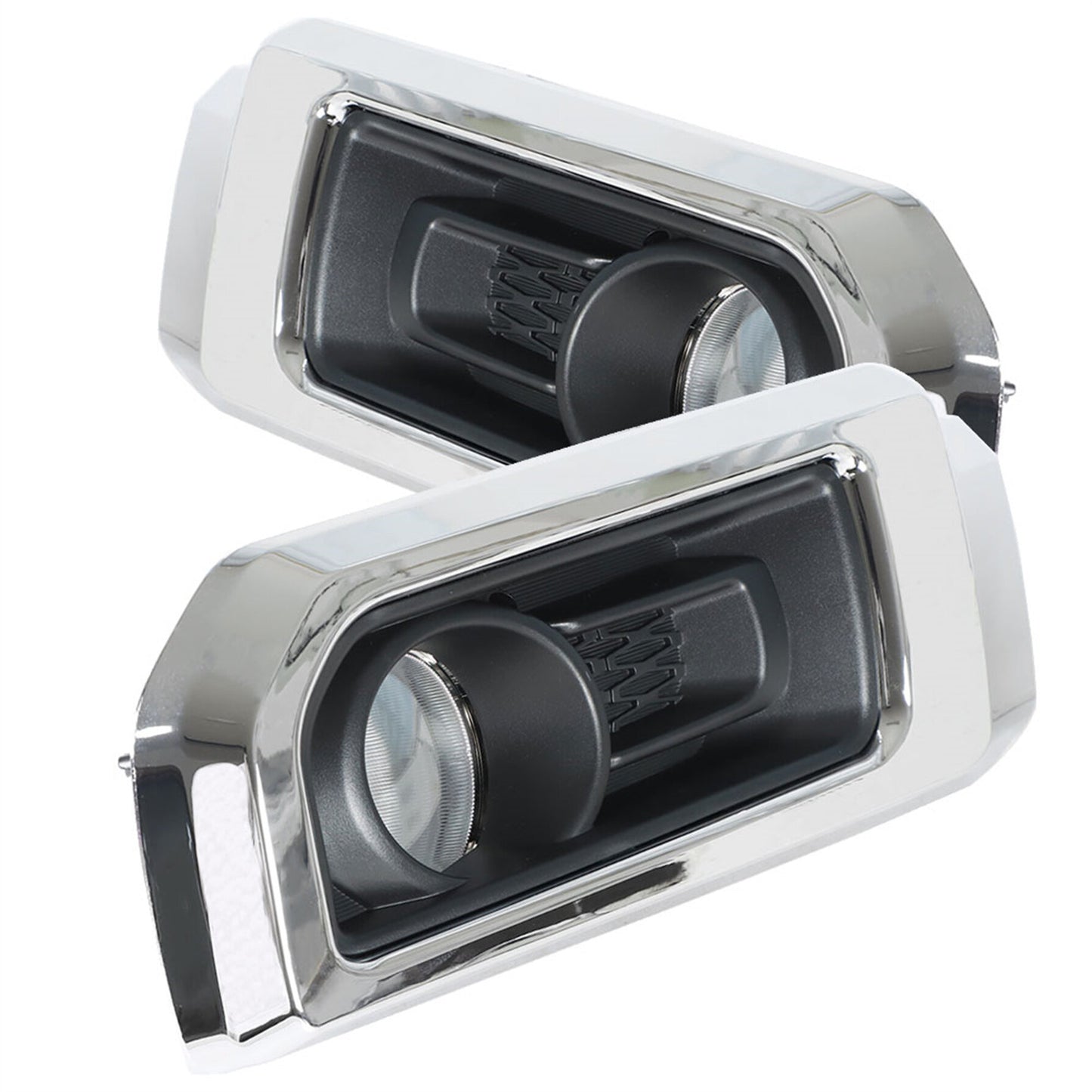 munirater 2-Pack Front Driving Fog Light with Chrome Bezel Set Replacement for Toyota 4Runner Limited 2014-2021