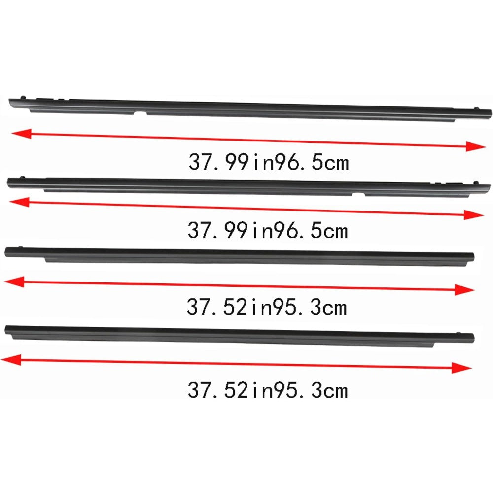 Black Window Weatherstrip Seal Kit for 2009-2012 Toyota Corolla, 4-Piece