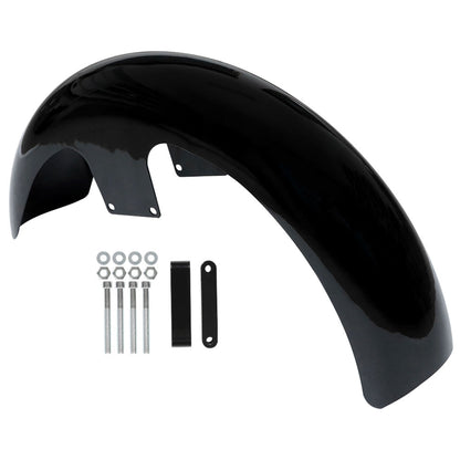 munirater Vivid Black 21" Wrap Front Fender For Road Electra Street Glide Baggers