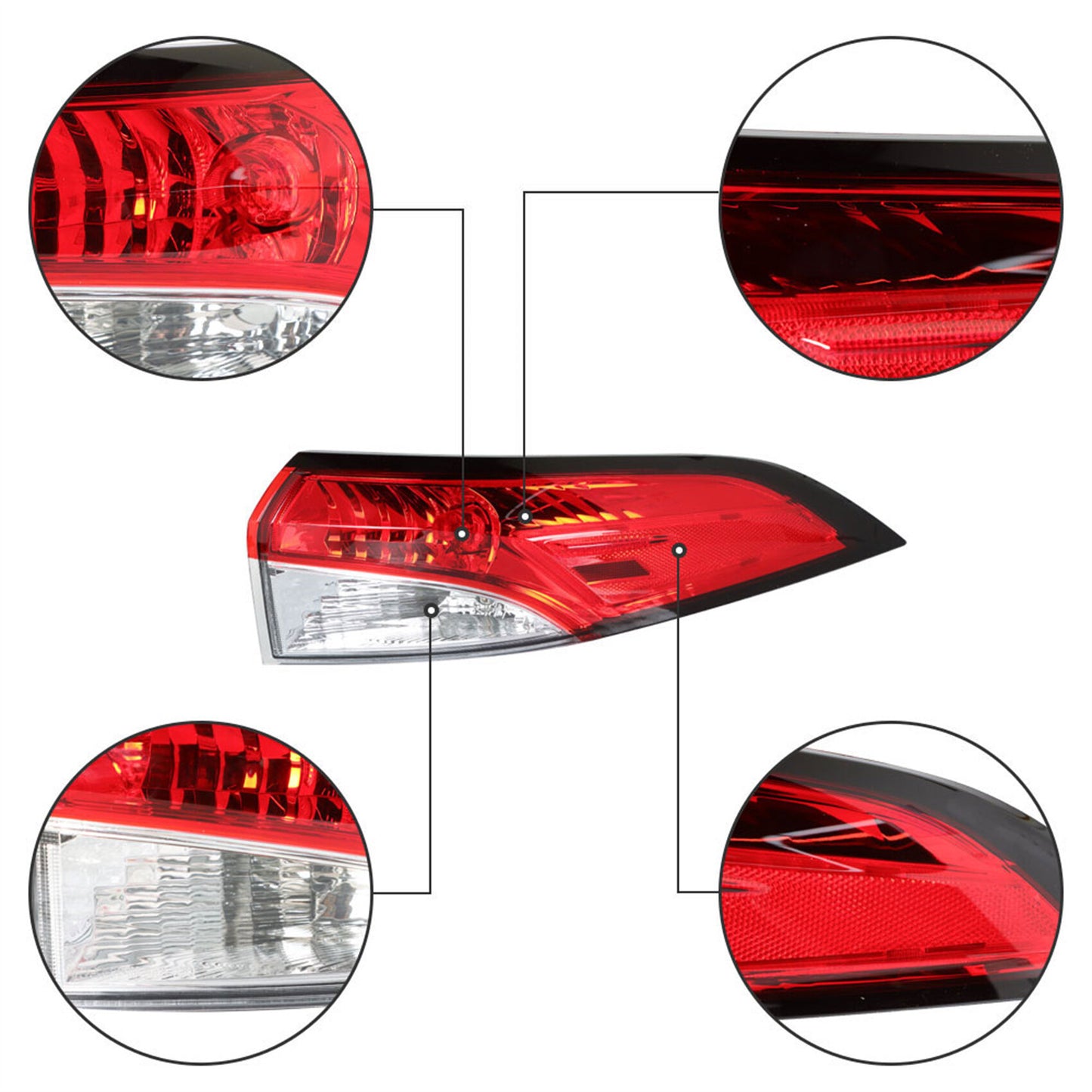 munirater 1-Pack Right Outer Rear Tail Light Brake Lamp Replacement for 2020 2021 Toyota Corolla Passenger Side 81551-12D10 TO2805149