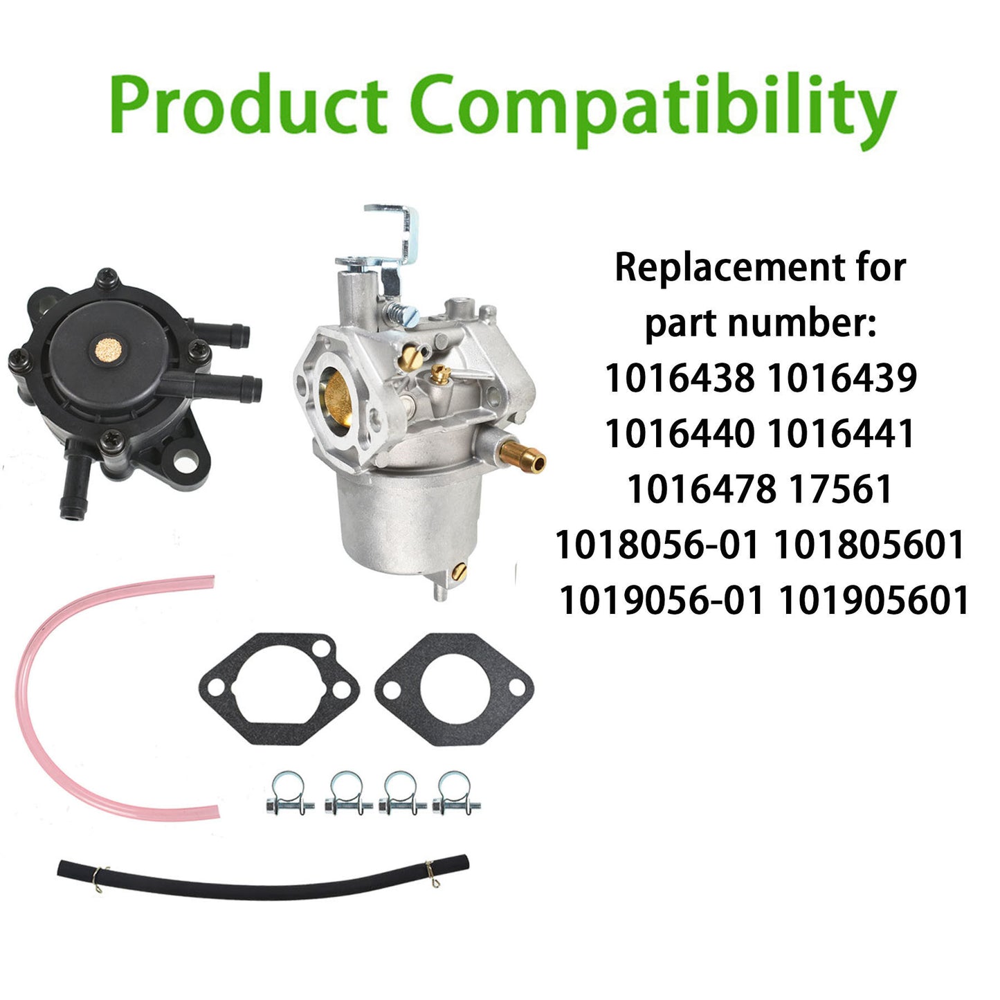 Carburetor & Fuel Pump Replacement for Golf Cart Club Car DS & Precedent Turf Carryall FE290 Engines 1998 - UP 1018056-01 101805601 1019056-01 101905601