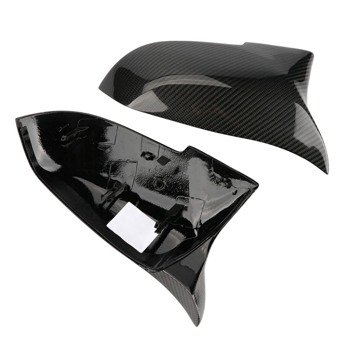 munirater 2PCS Side Mirror Cover Cap Gloss Carbon Fiber Black Replacement for 2013-2017 F30 F31 3-Series