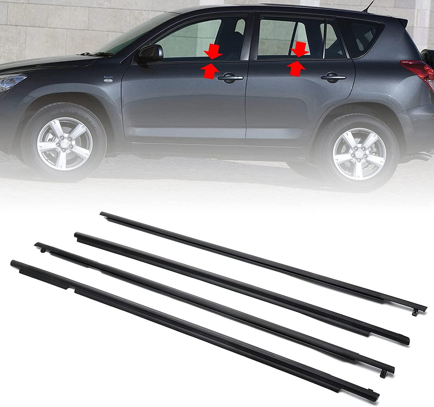 munirater Outside Window Weatherstrip Moulding Trim Seal Belt Replacement for 2006-2008 Toyota RAV4