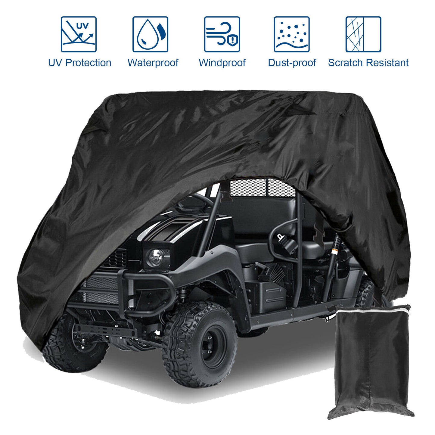 UTV 2-Seater Storage Cover Side by Side Replacement for Kawasaki Mule 4000 4010 Trans SE Utility Vehicle Trailable Storage Cover