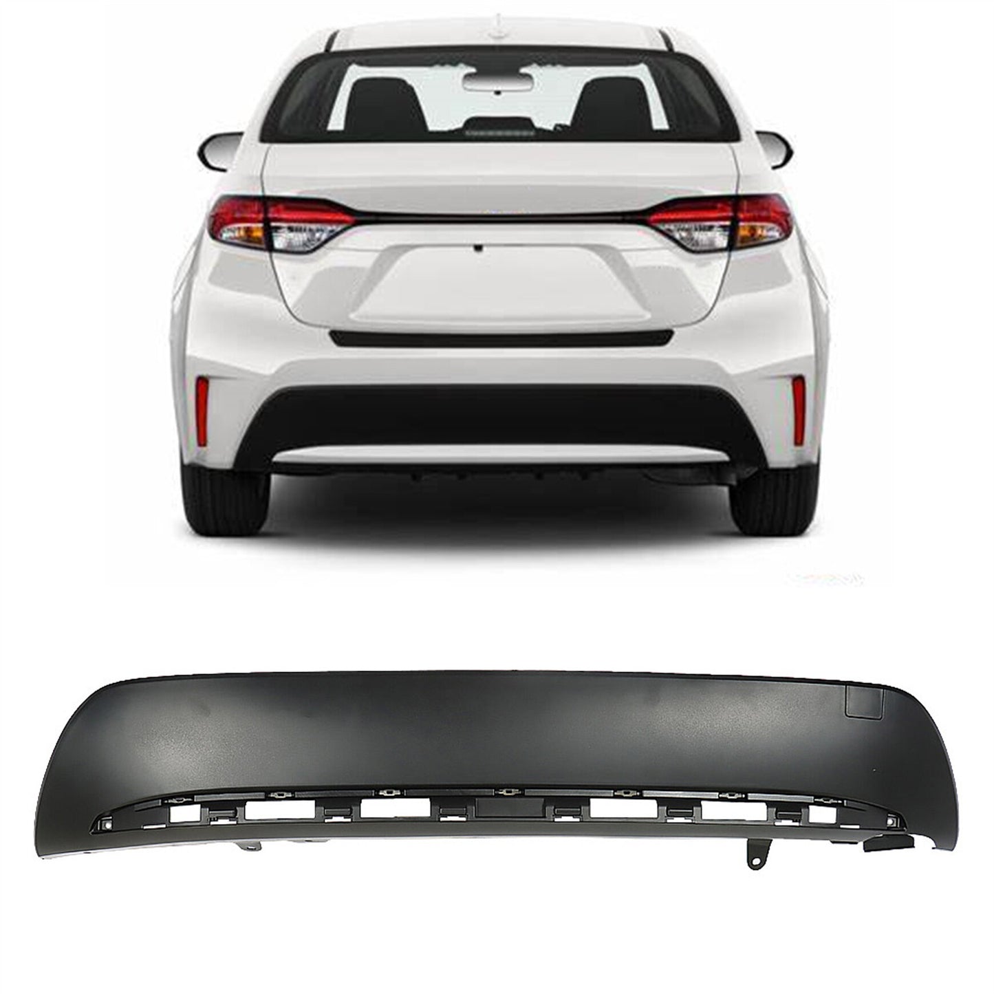 munirater Rear Bumper Lower Valance Moulding Trim Cover Black Replacement for 2020 2021 Corolla 5216902060 52169-02060