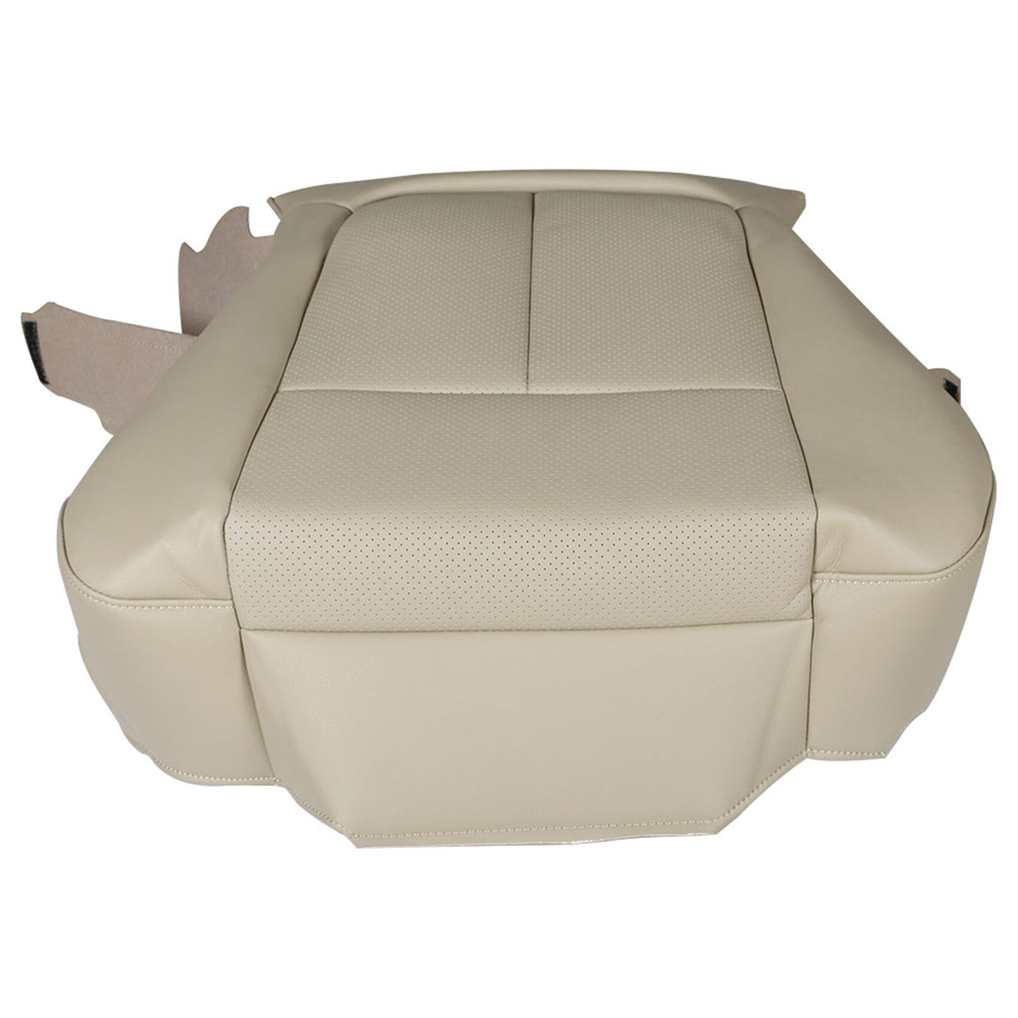 munirater Beige Driver Side Bottom Perforated Leather Seat Cover Replacement for 2011-2014 F150 Lariat