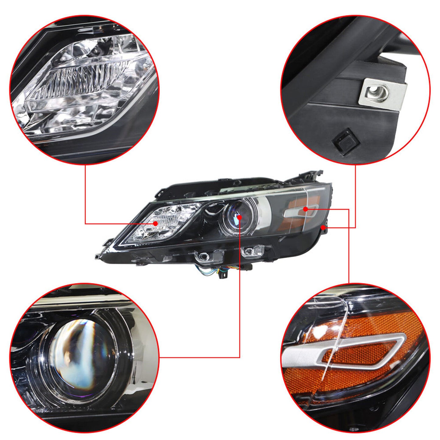 munirater Black Housing Projector Headlights Assembly Repalcement for 2015-2019 Impala Halogen Model Driver and Passenger Side