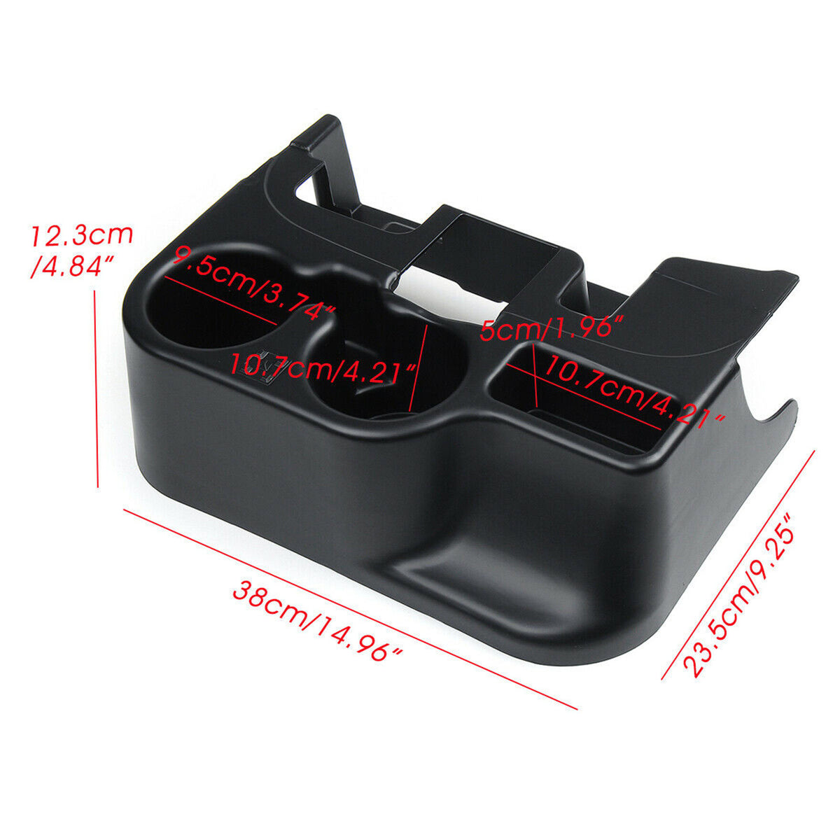Black Center Console Cup Holder Front Side Replacement for 2003-2012 Ram 1500 2500 3500