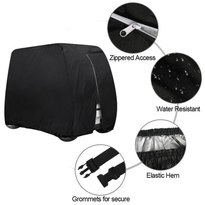 munirater Golf Cart Storage Cover 4 Passenger Replacement for EZGO Club Car Yamaha Black