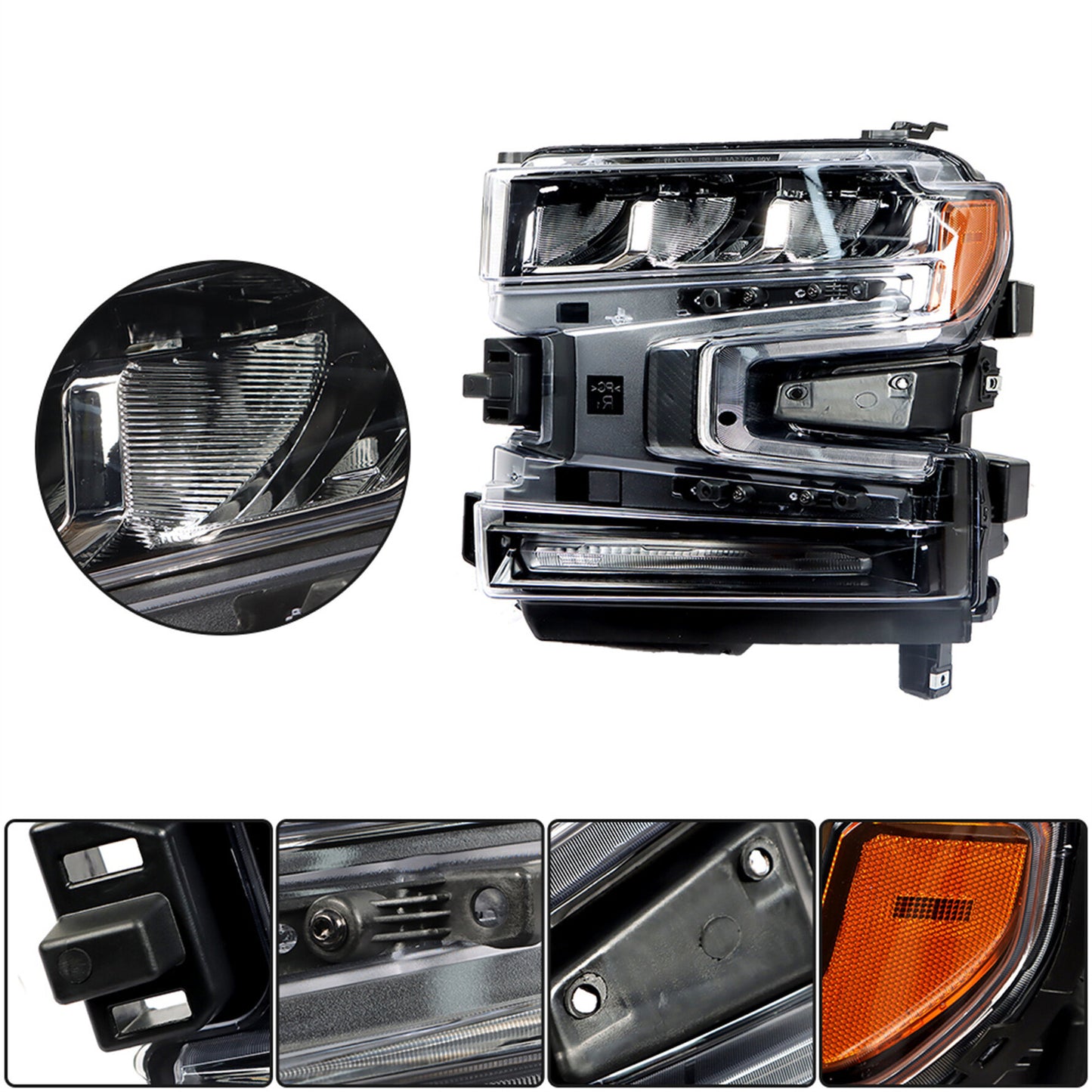 munirater 84621850 Left Side Headlight Assembly Replacement for 2019-2021 Silverado 1500 LED GM2503497