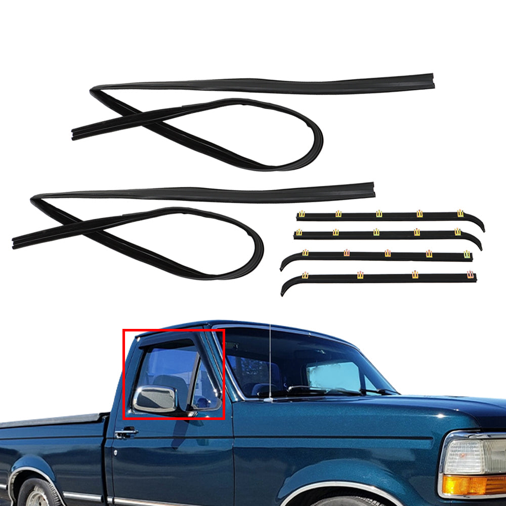 Window Sweep & Run Channel Weatherstrip Kit for 1987-1996 Ford F-Series, 6-Piece