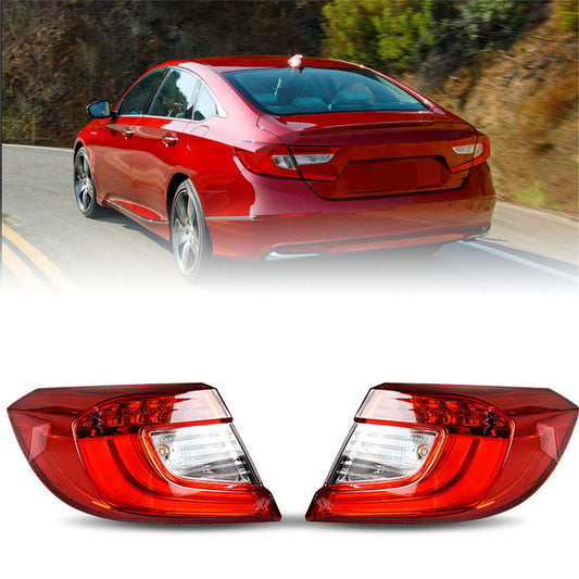 munirater 2-Pack Left and Right Outer Rear Tail Light Brake Lamp with LED Replacement for 2018-2021 Honda Accord Driver and Passenger Side 33550TVAA01 33500TVAA01