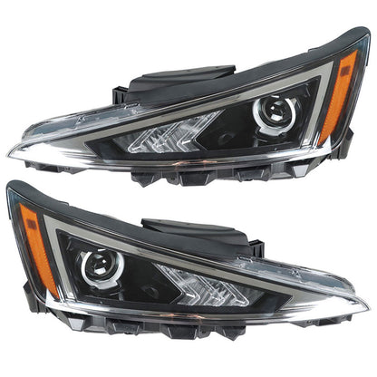 munirater Headlights Assembly Left+Right Side For 2019 2020 Hyundai Elantra Black Housing