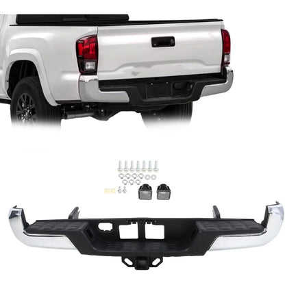 Chrome Steel Rear Step Bumper for Toyota Tacoma 2016-2023, TO1103129
