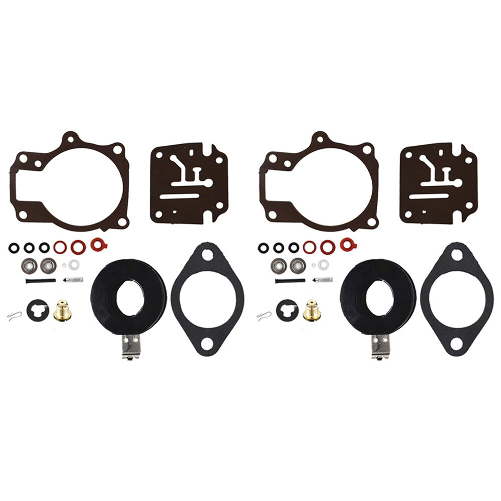 Carburetor Rebuild Repair Kit with Float Replacement for Johnson 50 55 60 HP Pack of 2