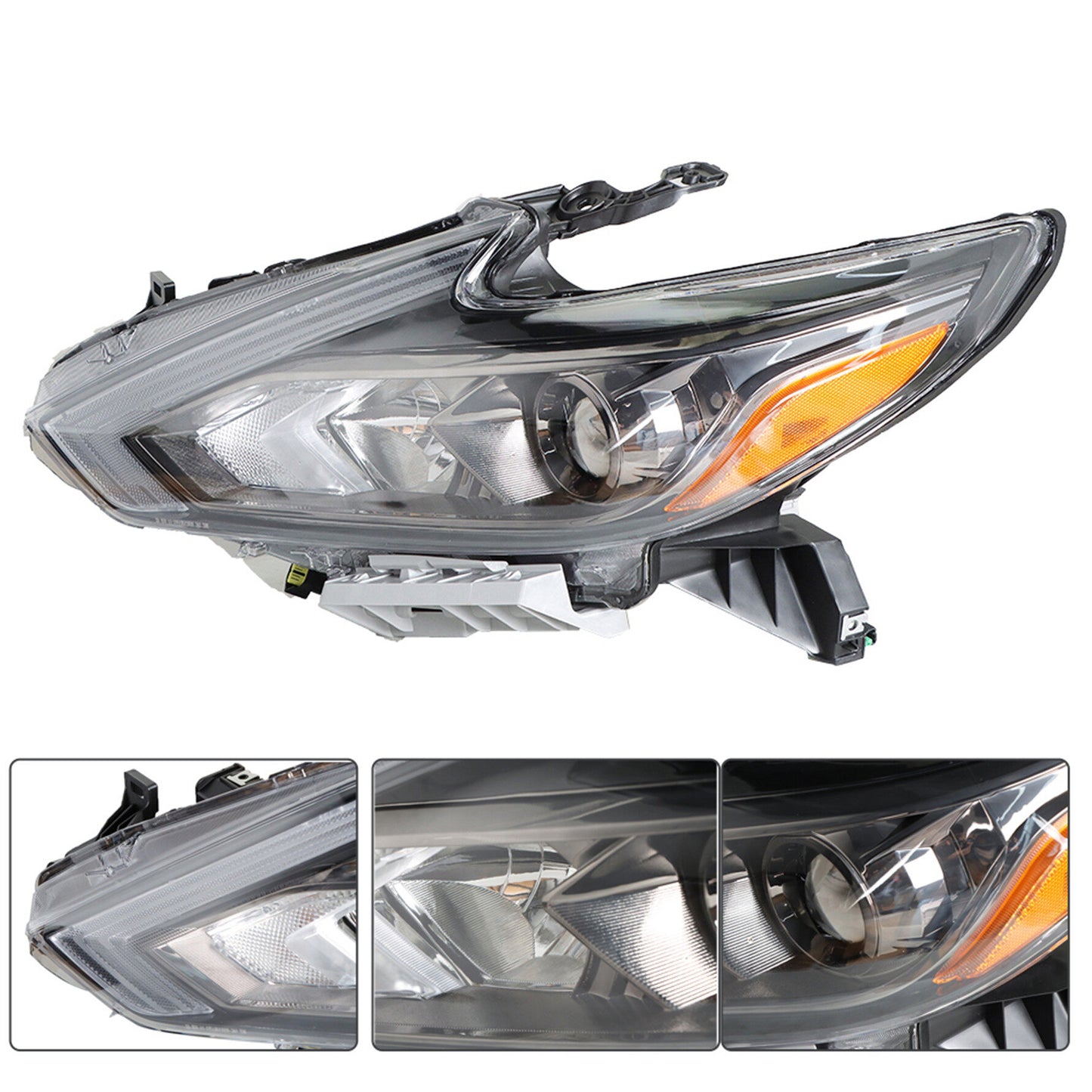 munirater Headlights Headlamps For 2016-2018 Nissan Altima Black Housing Driver Left Side