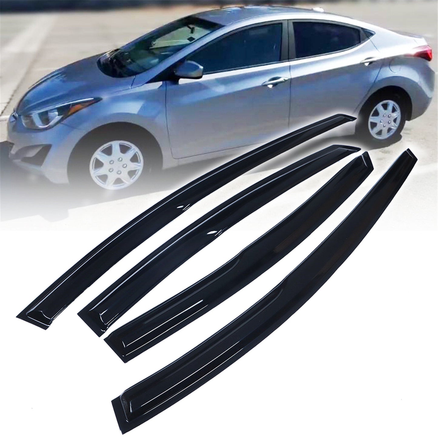 munirater 4PCS Side Window Visor Vent Rain Guard Deflector Replacement for 2011-2016 Elantra