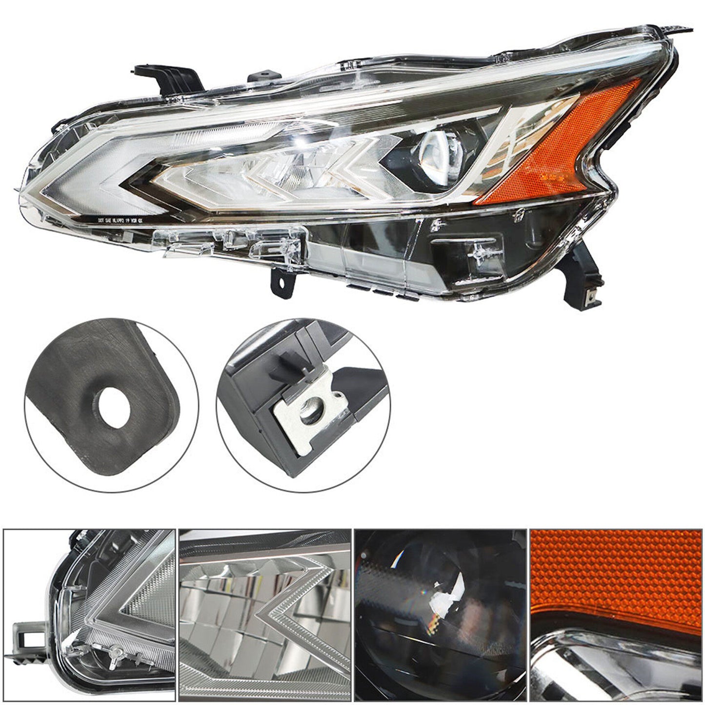 munirater Left and Right Side LED Headlight Assembly Replacement for 2019 2020 2021 Nissan Altima Headlamp Pair NI2502266 NI2503266