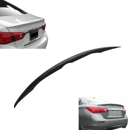 munirater Painted Glossy Black Trunk Lid Spoiler Wing Replacement for 2014-2021 Infiniti Q50 JDM VIP