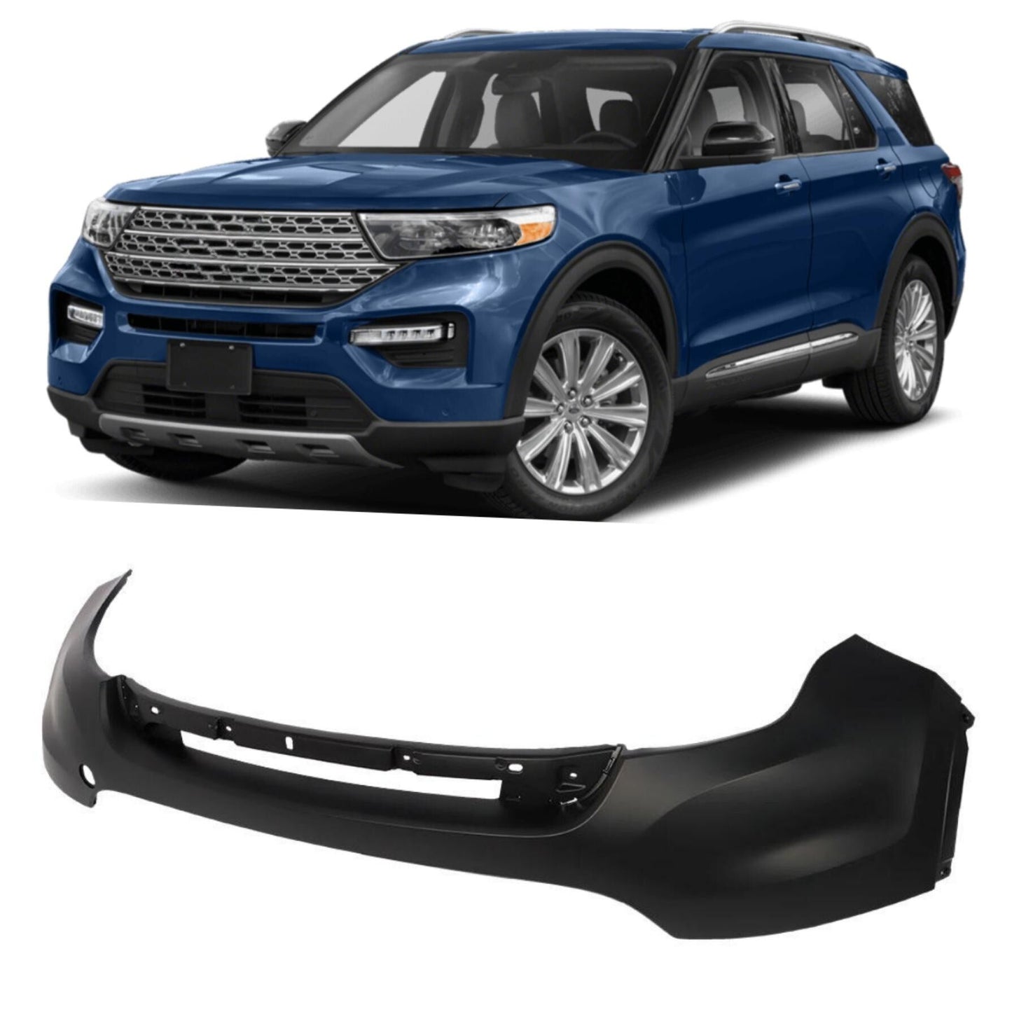 munirater Primed Front Bumper Cover Without Park Assist Holes Replacement for 2011 2012 2013 2014 2015 Explorer BB5Z17D957APTM FO1014109