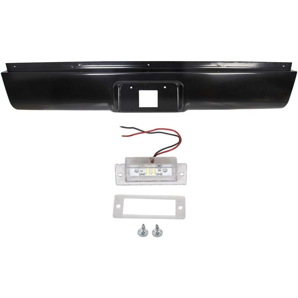 Black Steel Rear Bumper Roll Pan for Chevrolet Silverado 1500 & GMC Sierra 1500 1999-2006