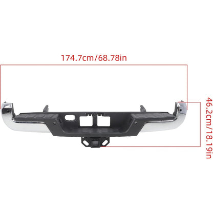 Chrome Steel Rear Step Bumper for Toyota Tacoma 2016-2023, TO1103130