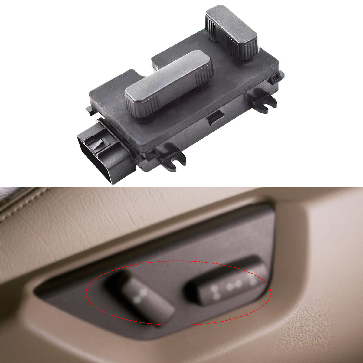 munirater Driver Left Power Seat Switch 8 Way Recliner Switch 12450166 Replacement for Chevrolet Silverado GMC Sierra Cadillac Escalade
