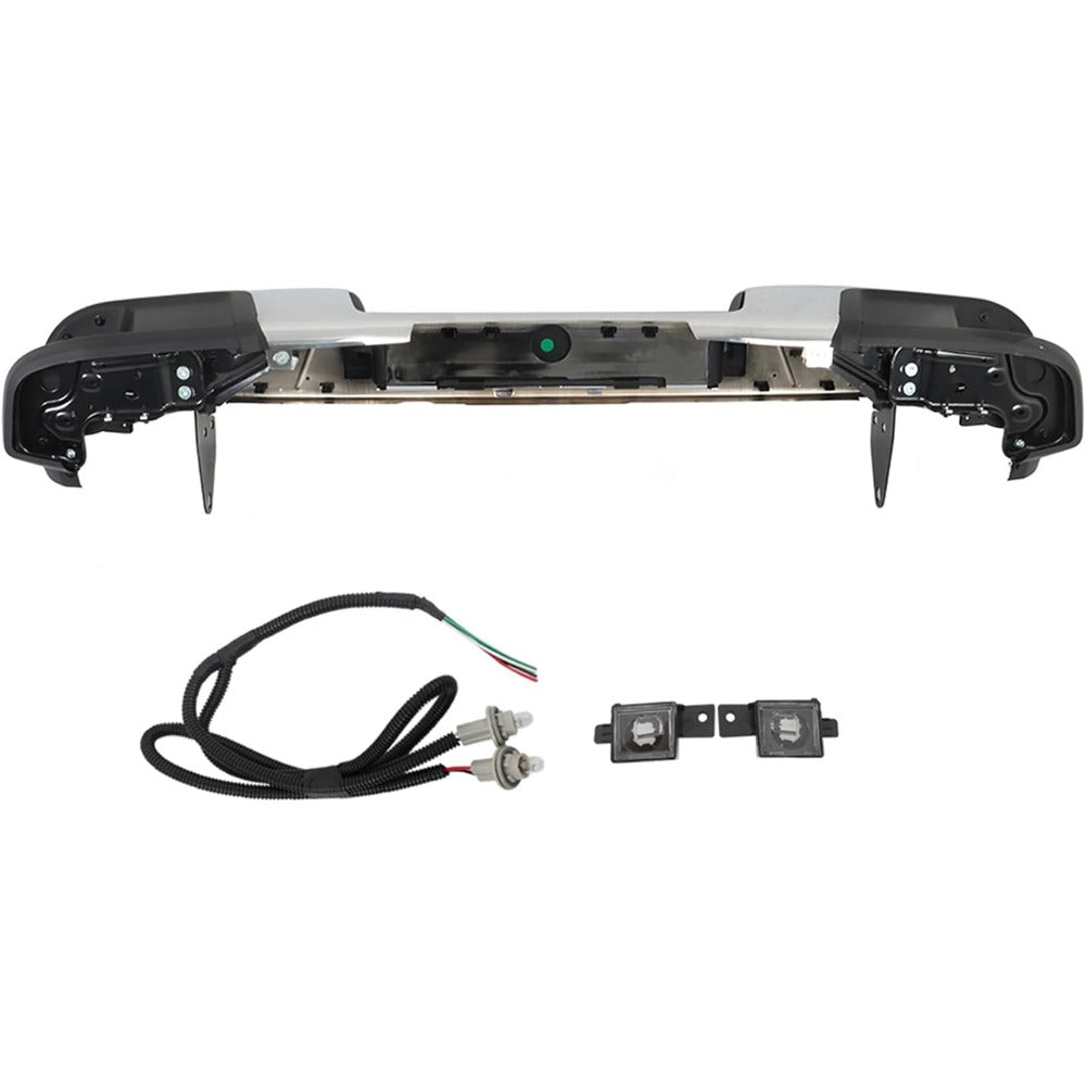 Chrome Rear Step Bumper for Chevrolet Colorado & GMC Canyon 2015-2019, without Sensor Holes, GM1103181