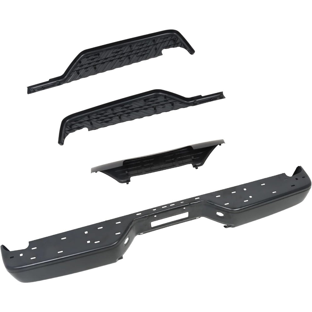 Black Rear Bumper Face Bar and 3 Step Pads for Nissan Titan XE 2007-2010 / S 2011-2015, 850309FM0B