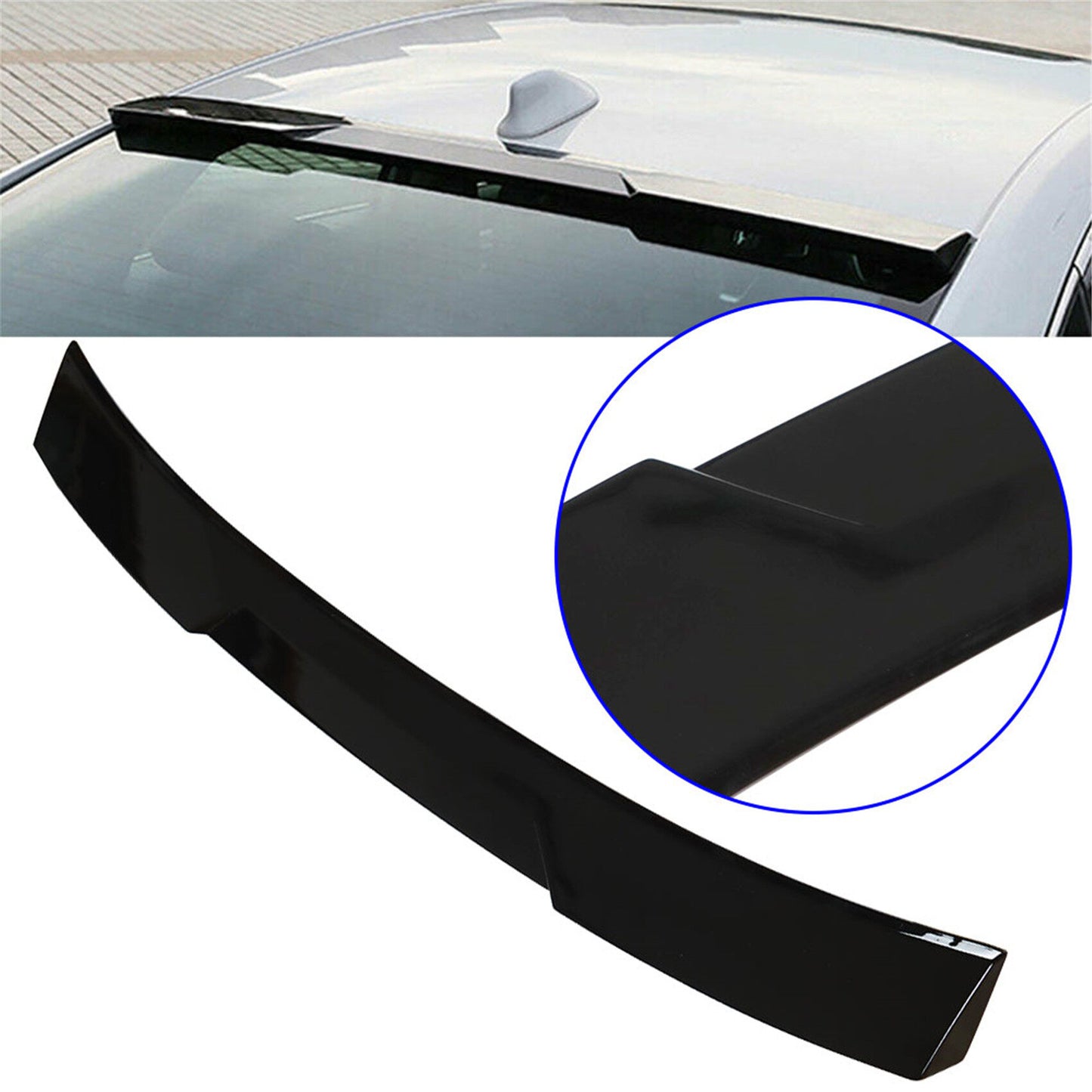 munirater Rear Window Roof Spoiler Glossy Black JDM Sport Style Replacement for 2018 2019 2020 2021 Honda Accord 4-Door