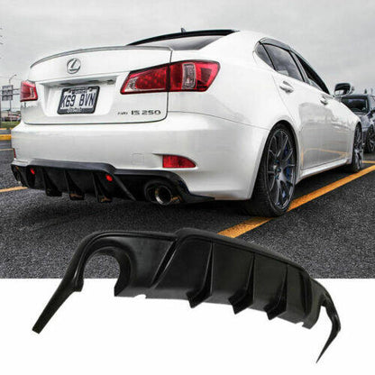 munirater Rear Lower Bumper Lip Diffuser Body Kit Black Replacement for 2006 2007 2008 2009 2010 2011 2012 2013 Lexus IS250 IS350 Sedan 4-Door