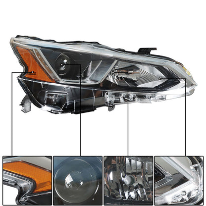 munirater Driver & Passenger Side Chrome Projector Headlight Assembly Replacement for 2019 2020 Nissan Altima, Replaces Halogen Headlights w/o LED (2-Pack)